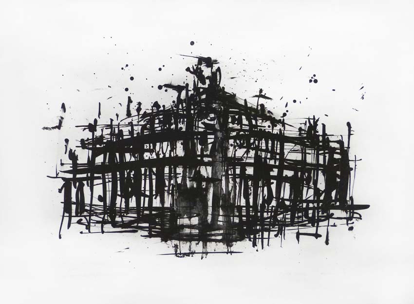 Semperoper/Mai 18.
Steindruck (Tusche).
32 x 43 cm. 2018