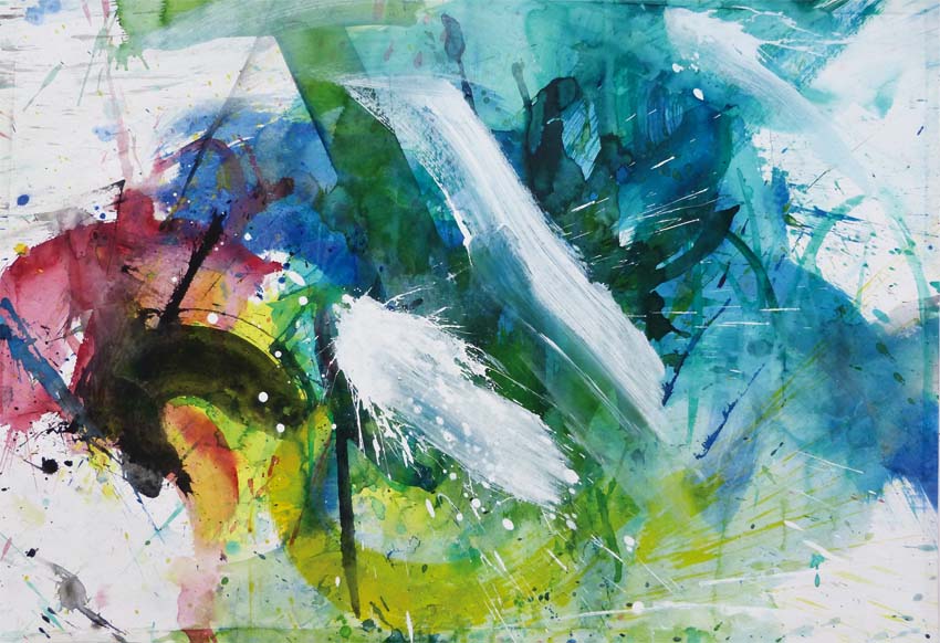 Lebensart II.
Aquarell/Tusche.
70 x 100 cm. 2016