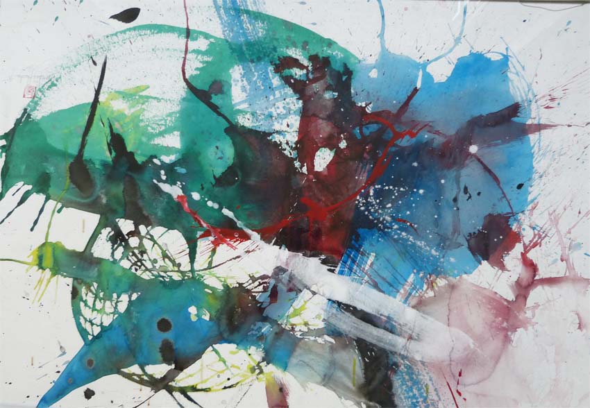 Lebensart V.
Aquarell/Tusche.
70 x 100 cm. 2016